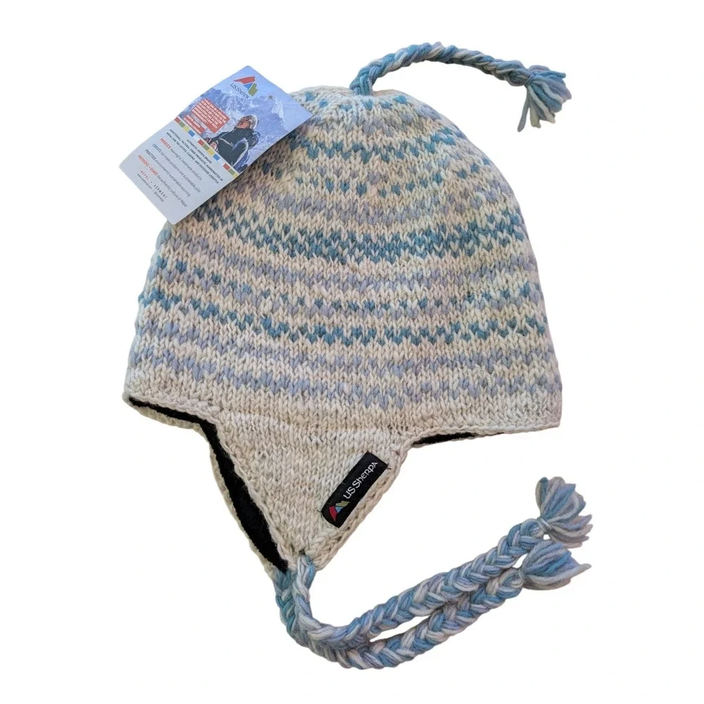 US Sherpa Bheda Hat Terrain Wool Fleece Lined Earflap Beanie NEW Hiking Warm